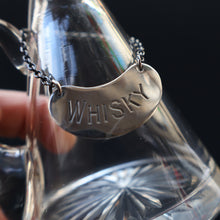 Load image into Gallery viewer, A/ ANTIQUE Edwardian WHISKY NOGGIN. Hallmarked 1907 Hukin and Heath Silver Mounts; with Cute Miniature Silver Whisky Label
