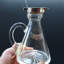 Load image into Gallery viewer, B/ ANTIQUE WHISKY NOGGIN. Hallmarked 1907 Hukin and Heath Silver Mounts; with Cute Miniature Silver Whisky Label
