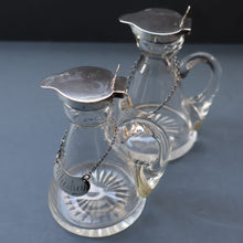 Load image into Gallery viewer, B/ ANTIQUE WHISKY NOGGIN. Hallmarked 1907 Hukin and Heath Silver Mounts; with Cute Miniature Silver Whisky Label
