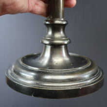 Load image into Gallery viewer, Stylish Early 20th Century Bronze Table Lamp with White Glass Shade with Frilled Edge. REWIRED

