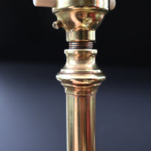 Load image into Gallery viewer, Stylish Early 20th Century Brass Table Lamp with White Glass Shade with Frilled Edge. REWIRED

