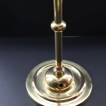 Load image into Gallery viewer, Stylish Early 20th Century Brass Table Lamp with White Glass Shade with Frilled Edge. REWIRED
