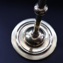 Load image into Gallery viewer, Stylish Early 20th Century Brass Table Lamp with White Glass Shade with Frilled Edge. REWIRED
