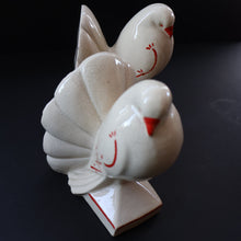 Load image into Gallery viewer, 1930s Art Deco Continental Ceramics FAN TAIL DOVES Sand-Filled (Sandbag) Bookends
