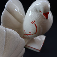 Load image into Gallery viewer, 1930s Art Deco Continental Ceramics FAN TAIL DOVES Sand-Filled (Sandbag) Bookends
