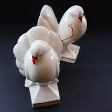 Load image into Gallery viewer, 1930s Art Deco Continental Ceramics FAN TAIL DOVES Sand-Filled (Sandbag) Bookends
