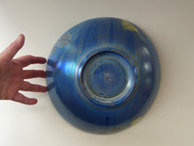 Load image into Gallery viewer, SCOTTISH POTTERY. Rarer Margery Clinton LARGE Circular Shallow Bowl with a Hand-Painted GOLD Lustre Flowerheads
