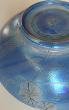 Load image into Gallery viewer, SCOTTISH POTTERY. Rarer Margery Clinton LARGE Circular Shallow Bowl with a Hand-Painted GOLD Lustre Flowerheads
