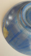 Load image into Gallery viewer, SCOTTISH POTTERY. Rarer Margery Clinton LARGE Circular Shallow Bowl with a Hand-Painted GOLD Lustre Flowerheads
