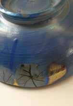 Load image into Gallery viewer, SCOTTISH POTTERY. Rarer Margery Clinton LARGE Circular Shallow Bowl with a Hand-Painted GOLD Lustre Flowerheads
