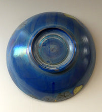 Load image into Gallery viewer, SCOTTISH POTTERY. Rarer Margery Clinton LARGE Circular Shallow Bowl with a Hand-Painted GOLD Lustre Flowerheads
