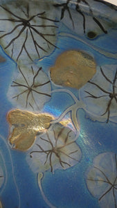 SCOTTISH POTTERY. Rarer Margery Clinton LARGE Circular Shallow Bowl with a Hand-Painted GOLD Lustre Flowerheads