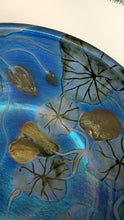 Load image into Gallery viewer, SCOTTISH POTTERY. Rarer Margery Clinton LARGE Circular Shallow Bowl with a Hand-Painted GOLD Lustre Flowerheads
