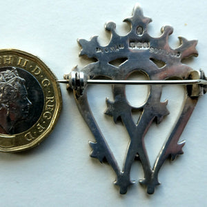 SCOTTISH SILVER. Large Vintage 1950s  LUCKENBOOTH Brooch. JOHN HART Monogram