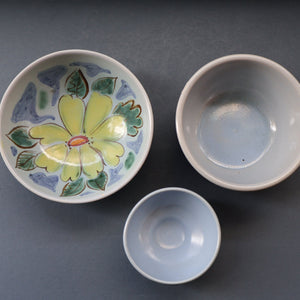  1950s BUCHAN Three Stoneware Bowls. EDINBURGH Pattern