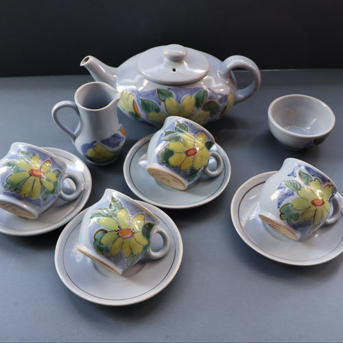 1950s BUCHAN Stoneware Tea Set with Rare Teapot. EDINBURGH Pattern