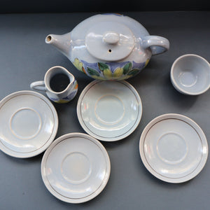 1950s BUCHAN Stoneware Tea Set with Rare Teapot. EDINBURGH Pattern