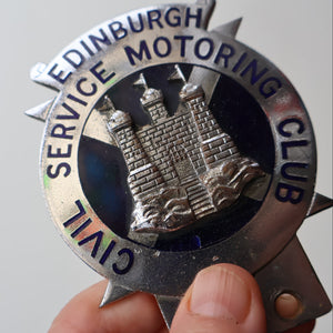 VERY RARE Vintage 1960s EDINBURGH Civil Service Motoring Club Car Badge