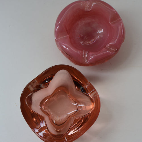 TWO Vintage European Glass Bowls: One by Mdina and the Other Sklo, Rosice
