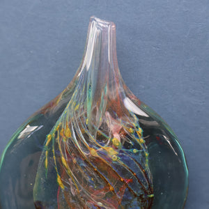 Vintage 1970s ISLE OF WIGHT Glass Lollipop Vase with Flame Pontil Mark