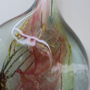 Vintage 1970s ISLE OF WIGHT Glass Lollipop Vase with Flame Pontil Mark