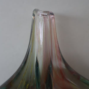 Vintage 1970s ISLE OF WIGHT Glass Lollipop Vase with Flame Pontil Mark