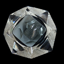 Load image into Gallery viewer, 1960s MURANO Glass Bowl. Vintage Sommerso Geode Grey and Clear Glass Chunky Bowl
