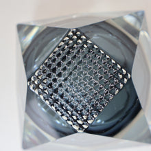 Load image into Gallery viewer, 1960s MURANO Glass Bowl. Vintage Sommerso Geode Grey and Clear Glass Chunky Bowl
