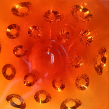 Load image into Gallery viewer, FERRO GALLIANO: 1960s MURANO Chunky Glass Bowl. Vintage Sommerso Geode Red, Yellow and Clear Glass with Dimples
