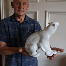 Load image into Gallery viewer, Vintage Russian / LOMONOSOV Imperial Porcelain Factory White POLAR Bear. Height 10 1/2 inches 
