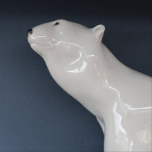 Load image into Gallery viewer, Vintage Russian / LOMONOSOV Imperial Porcelain Factory White POLAR Bear. Height 10 1/2 inches 
