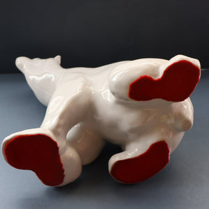 Vintage Russian / LOMONOSOV Imperial Porcelain Factory White POLAR Bear. Height 10 1/2 inches 