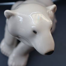 Load image into Gallery viewer, Vintage Russian / LOMONOSOV Imperial Porcelain Factory White POLAR Bear. Height 10 1/2 inches 
