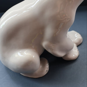 Vintage Russian / LOMONOSOV Imperial Porcelain Factory White POLAR Bear. Height 10 1/2 inches 