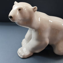 Load image into Gallery viewer, Vintage Russian / LOMONOSOV Imperial Porcelain Factory White POLAR Bear. Height 10 1/2 inches 
