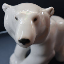 Load image into Gallery viewer, Vintage Russian / LOMONOSOV Imperial Porcelain Factory White POLAR Bear. Height 10 1/2 inches 
