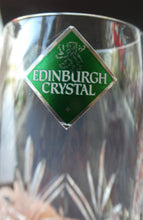 Load image into Gallery viewer, BOXED. Vintage Edinburgh Crystal PAIR of Tall CHAMPAGNE Flute Glasses. Rarer NESS Pattern.   8 1/4 inches
