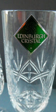 Load image into Gallery viewer, BOXED. Vintage Edinburgh Crystal PAIR of Tall CHAMPAGNE Flute Glasses. Rarer NESS Pattern.   8 1/4 inches
