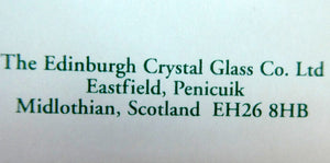 BOXED. Vintage Edinburgh Crystal PAIR of Tall CHAMPAGNE Flute Glasses. Rarer NESS Pattern.   8 1/4 inches