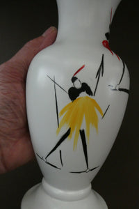 1950s Burleigh Ware Vase Mid Century Modern Ceramics with Tribal Figures