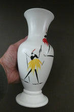 Load image into Gallery viewer, 1950s Burleigh Ware Vase Mid Century Modern Ceramics with Tribal Figures
