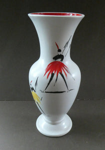 1950s Burleigh Ware Vase Mid Century Modern Ceramics with Tribal Figures