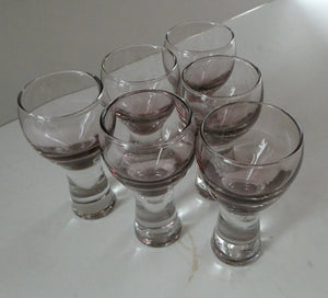 Set of Six Small Liqueur or Shot Glass Canisbay Caithness Purple Heather Shade