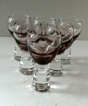 Load image into Gallery viewer, Set of Six Small Liqueur or Shot Glass Canisbay Caithness Purple Heather Shade
