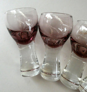 Set of Six Small Liqueur or Shot Glass Canisbay Caithness Purple Heather Shade