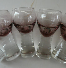 Load image into Gallery viewer, Set of Six Small Liqueur or Shot Glass Canisbay Caithness Purple Heather Shade
