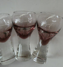 Load image into Gallery viewer, Set of Six Small Liqueur or Shot Glass Canisbay Caithness Purple Heather Shade
