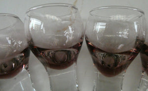 Set of Six Small Liqueur or Shot Glass Canisbay Caithness Purple Heather Shade