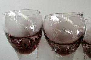 Set of Six Small Liqueur or Shot Glass Canisbay Caithness Purple Heather Shade