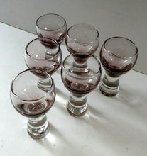 Load image into Gallery viewer, Set of Six Small Liqueur or Shot Glass Canisbay Caithness Purple Heather Shade
